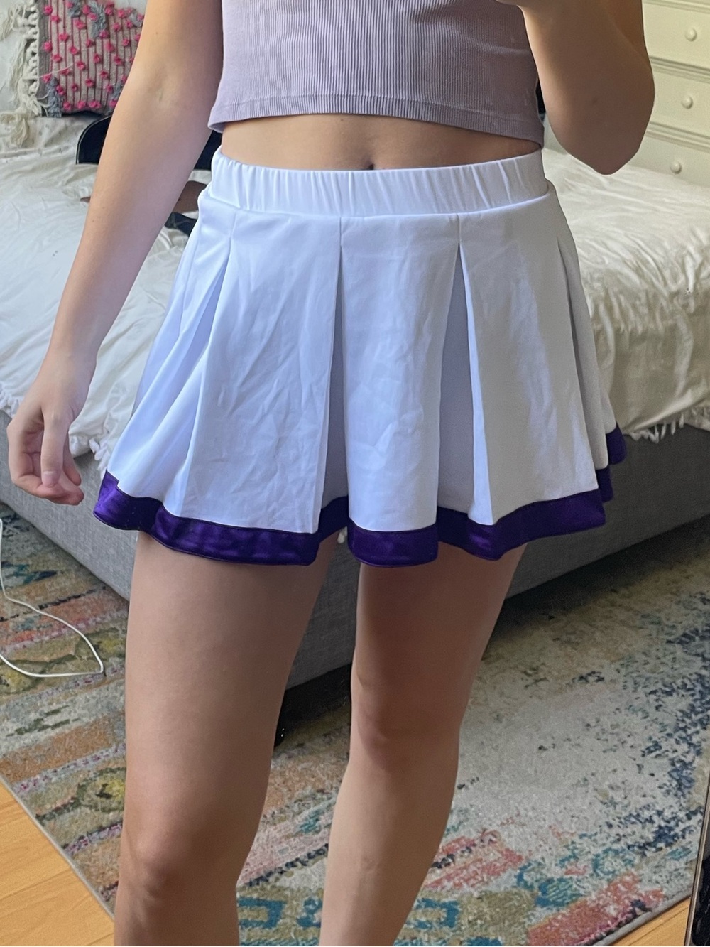 White and purple gameday skirt